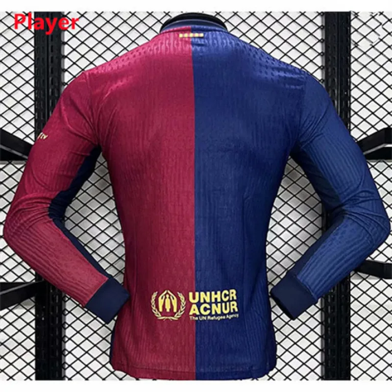Camisa de mangas largas de la versión de jugador del campo local del FC Barcelona 2024/25 - Rojo/Azul