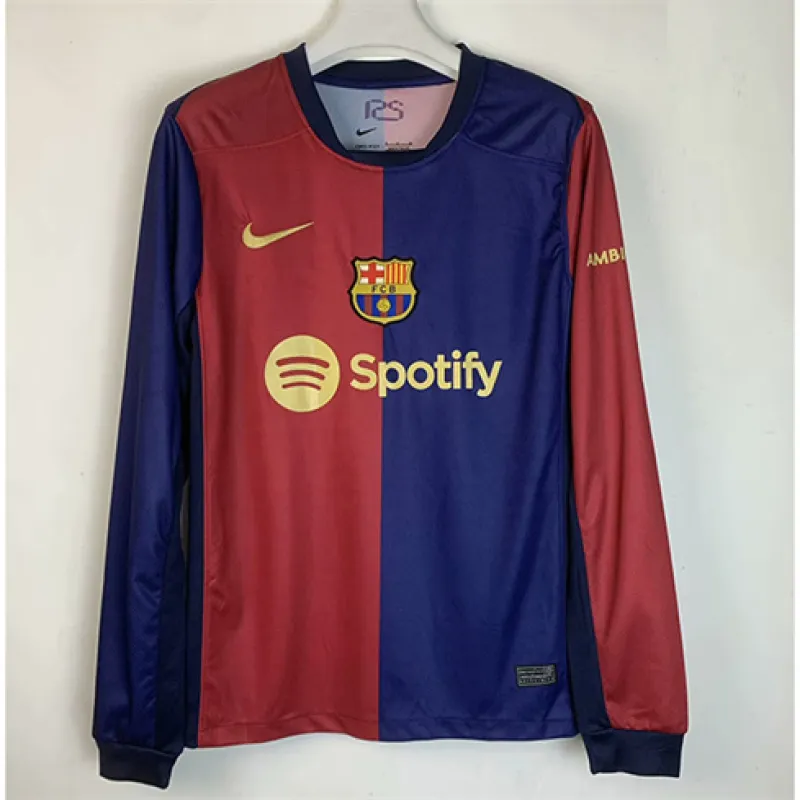 Camisa de mangas largas del campo local del FC Barcelona 2024/25 - Rojo/Azul