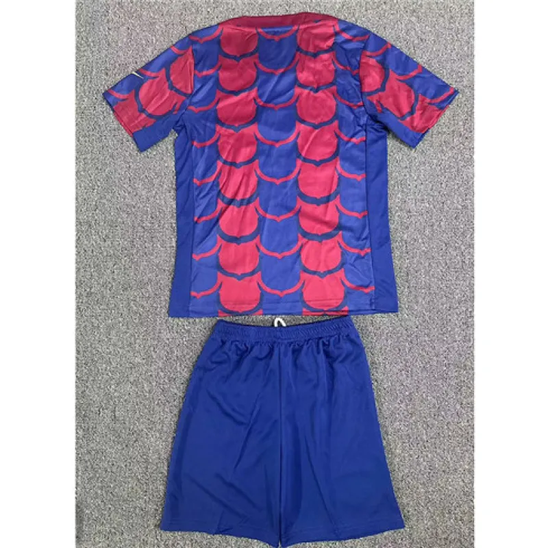 FC Barcelona Camiseta y pantalones cortos de entrenamiento para niños 2024/25 - Rojo/Azul