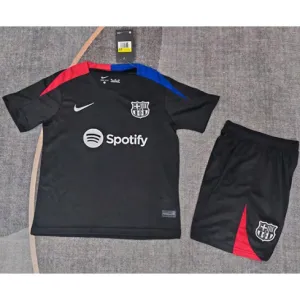 FC Barcelona Camiseta y pantalones cortos de entrenamiento para niños 2024/25 - Negro