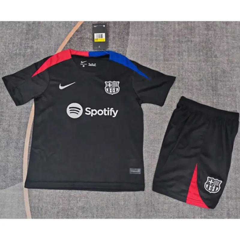 FC Barcelona Camiseta y pantalones cortos de entrenamiento para niños 2024/25 - Negro