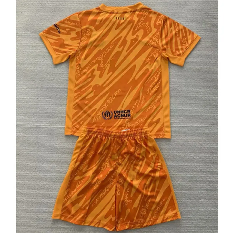 FC Barcelona Camiseta y pantalones cortos de portero para niños 2024/25 - Anaranjado