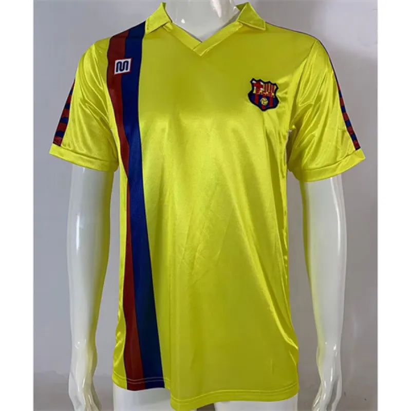 Maillot rétro du FC Barcelona 1982 - 84 extérieur - Jaune
