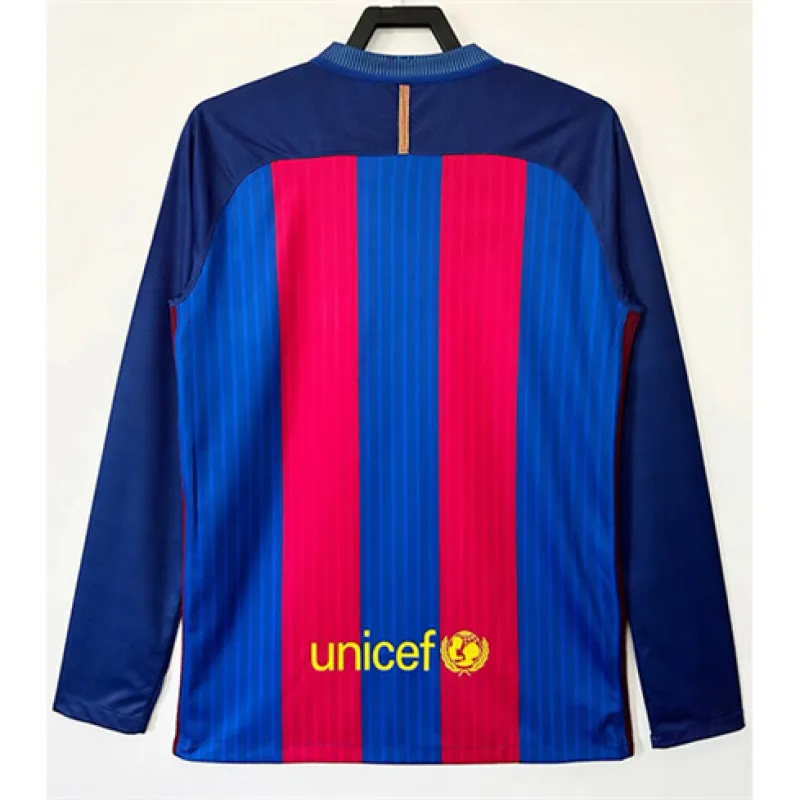Maglia retrò a maniche lunghe del FC Barcelona 2016/17 campo casa - Rosso/Azzurro