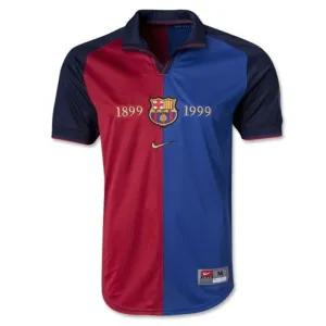 Maillot rétro du FC Barcelona Édition commémorative 1899-1999 - Rouge/Bleu