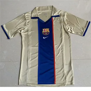 Camisa retro del FC Barcelona 2002 campo fuera - Oro