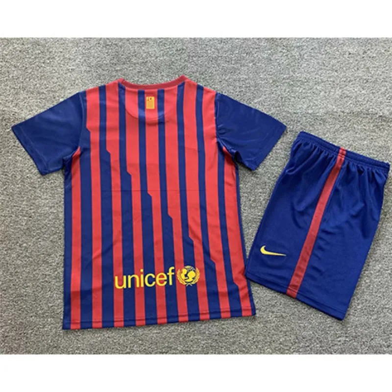 Maillot rétro pour enfants du FC Barcelona 2011/12 domicile - Rouge/Bleu