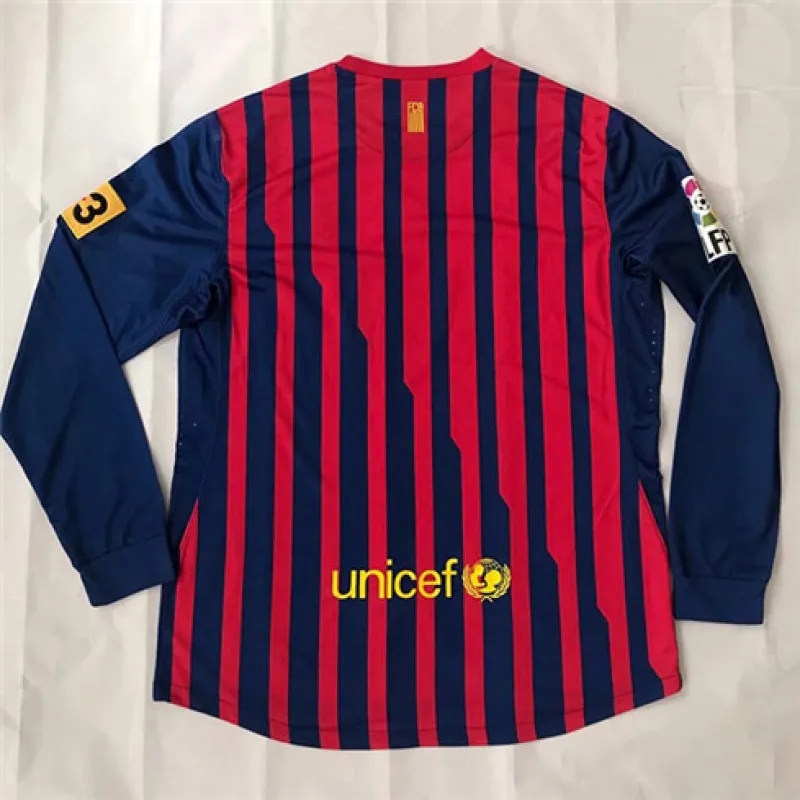 Maglia retrò a maniche lunghe del FC Barcelona 2011/12 campo casa - Rosso/Azzurro