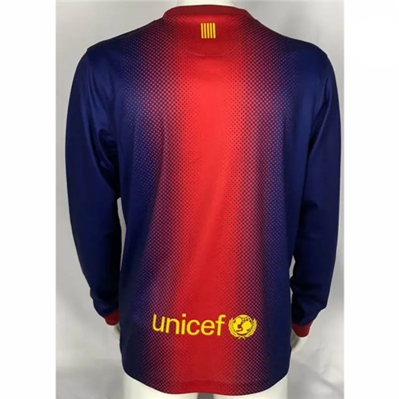 Maglia retrò a maniche lunghe del FC Barcelona 2012/13 campo casa - Rosso/Azzurro