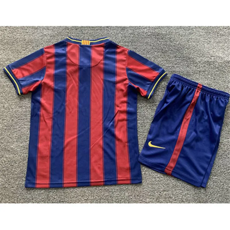 Maillot rétro pour enfants du FC Barcelona 2014/15 domicile - Rouge/Bleu