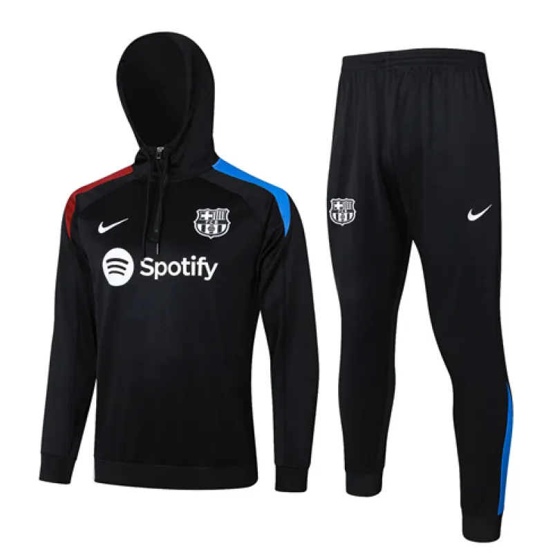 Abbigliamento sportivo con cappuccio del FC Barcelona 2024/25 - Nero