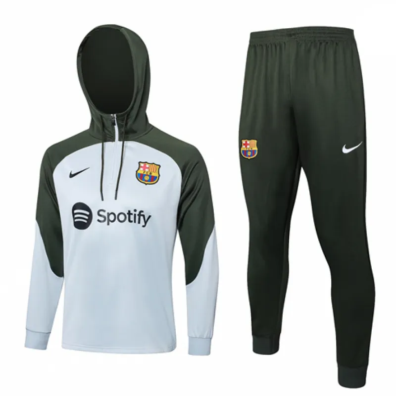 FC Barcelona Children's Hooded Sportswear 2024/25 - White