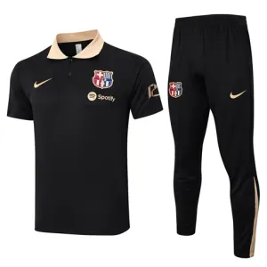 FC Barcelona Trainings-Polo-Shirt + Hosen 2024/25 - Schwarz