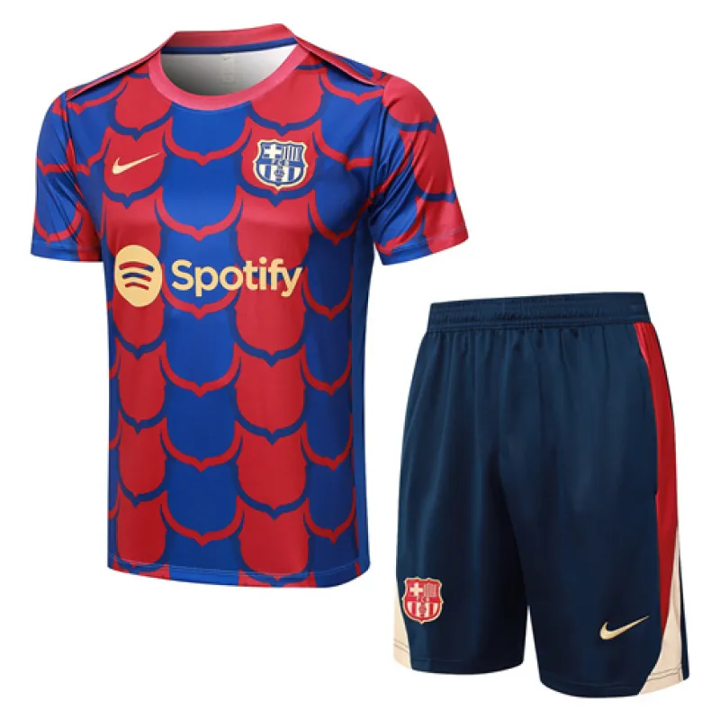 Camiseta de entrenamiento + Shorts del FC Barcelona 2024/25 - Rojo/Azul
