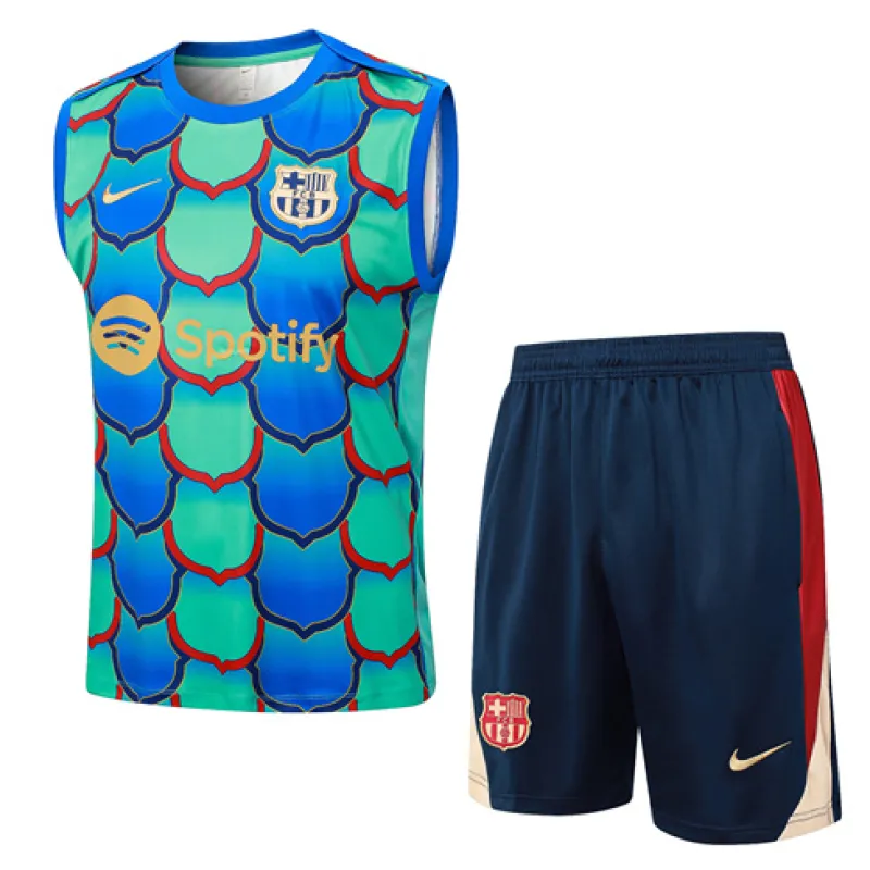 Conjunto de pantalones cortos y chaleco del FC Barcelona 2024/25 - Verde