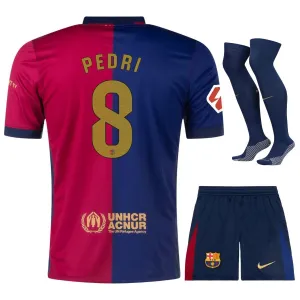 PEDRI Set di maglia per bambini di casa di FC Barcelona 2024-25 - Blu/Rosso