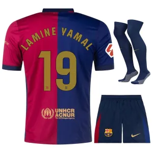 Lamine Yamal Set di maglia per bambini di casa di FC Barcelona 2024-25 - Blu/Rosso