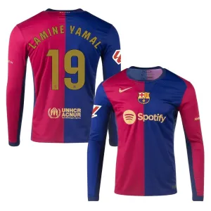 Lamine Yamal Maglia a maniche lunghe di casa di FC Barcelona 2024-25 - Blu/Rosso