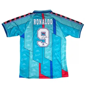Maillot rétro de Ronaldo pour le Barcelona, à l'extérieur 1996/97 - Bleu