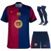 Kit bambino di casa del FC Barcelona 2024/25 con nuovo sponsor - Rosso/Blu