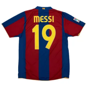 Messi Barcelona Retro Jersey 2007/08 Home - Red/Blue