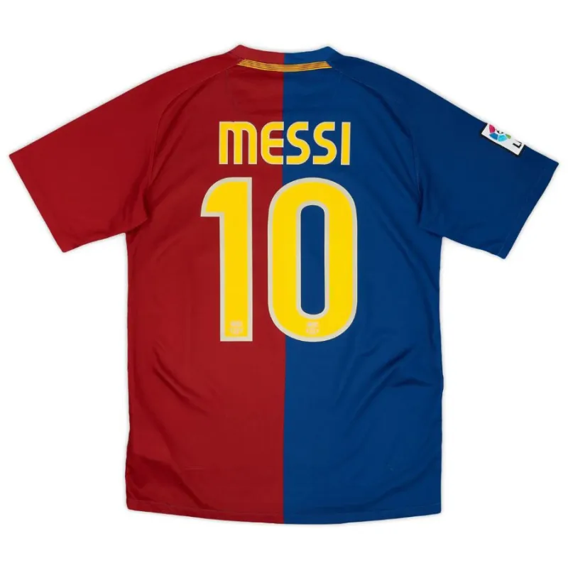 Maglia retro di Messi per il Barcelona, casa 2008/09- Rosso/Azzurro