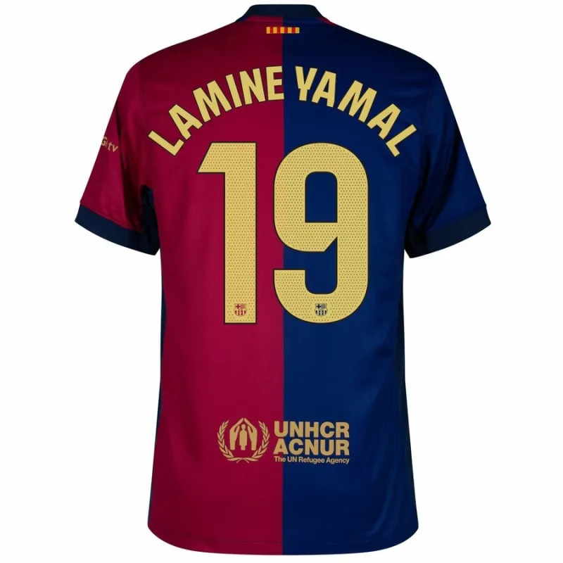 Maglia di casa del FC Barcelona LAMING YAMAL 2024/25 con nuovo sponsor - Rosso/Blu