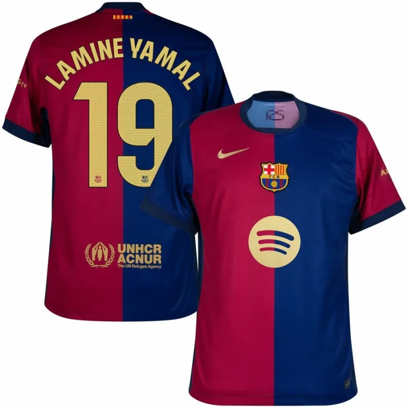 Maglia di casa del FC Barcelona LAMING YAMAL 2024/25 con nuovo sponsor - Rosso/Blu