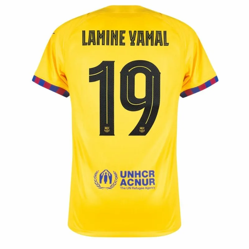Maillot enfant quatrième du FC Barcelona LAMING YAMAL 2024/25 - Jaune