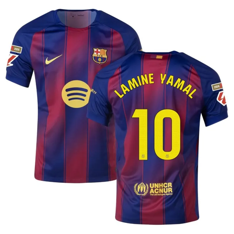 Camiseta en casa infantil del FC Barcelona YAMAL 2025/26 - Rojo/Azul