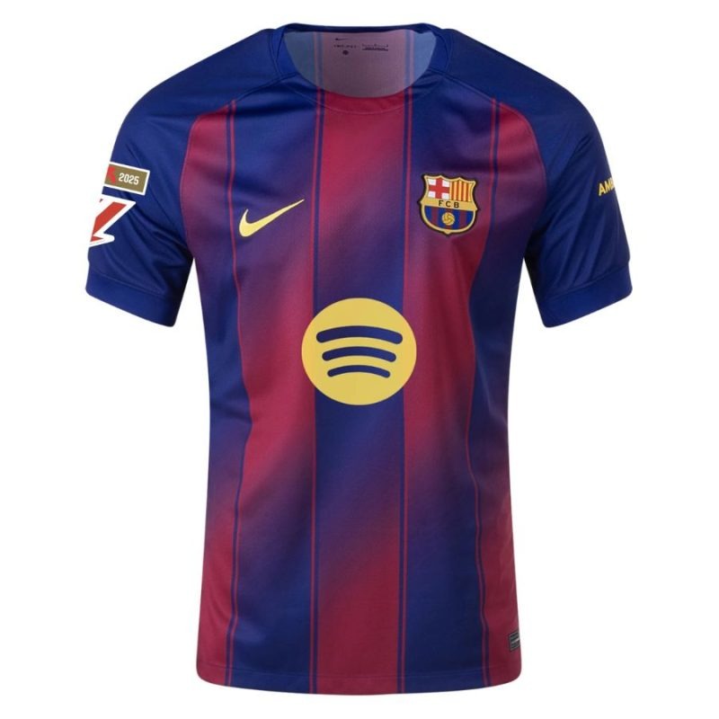 Ensemble de maillot enfant à domicile du FC Barcelone YAMAL 2025/26 - Rouge/Bleu