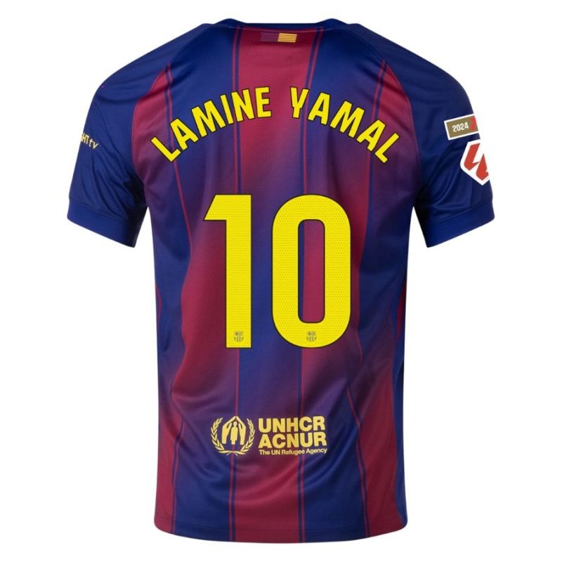 Ensemble de maillot enfant à domicile du FC Barcelone YAMAL 2025/26 - Rouge/Bleu