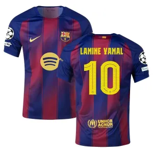 Camiseta en casa de la UCL infantil del FC Barcelona YAMAL 2025/26 - Rojo/Azul