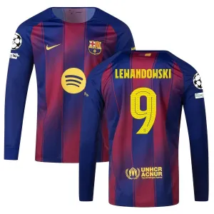 Camiseta Barcelone Local Manga Larga UCL 2025/26 LEWANDOWSKI