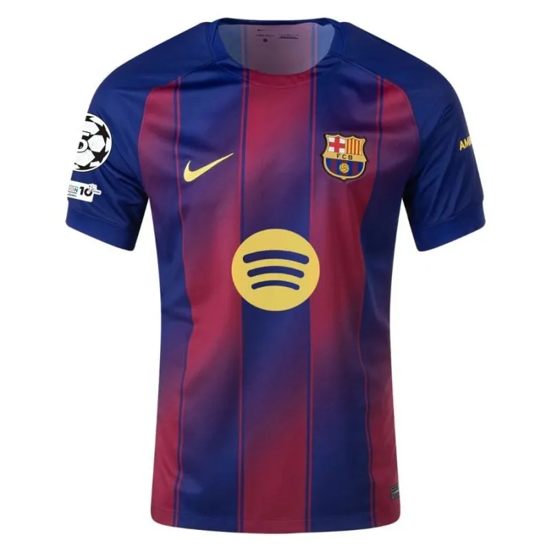 Ensemble de maillot enfant à domicile UCL du FC Barcelone LEWANDOWSKI 2025/26 - Rouge/Bleu