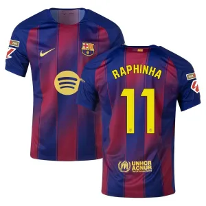 Camiseta en casa infantil del FC Barcelona RAPHINHA 2025/26 - Rojo/Azul
