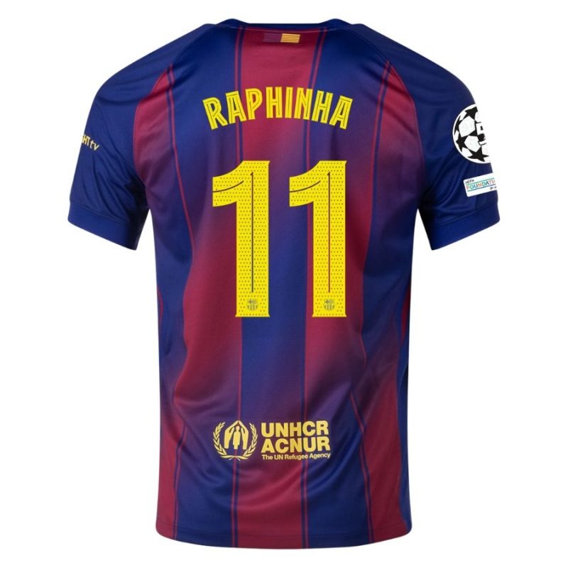 FC Barcelona RAPHINHA 2025/26 Heim-UCL-Kinder-Trikot - Rot/Blau