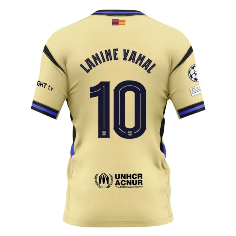 Ensemble de maillot extérieur enfant YAMAL UCL du FC Barcelone 2025/26 - Beige