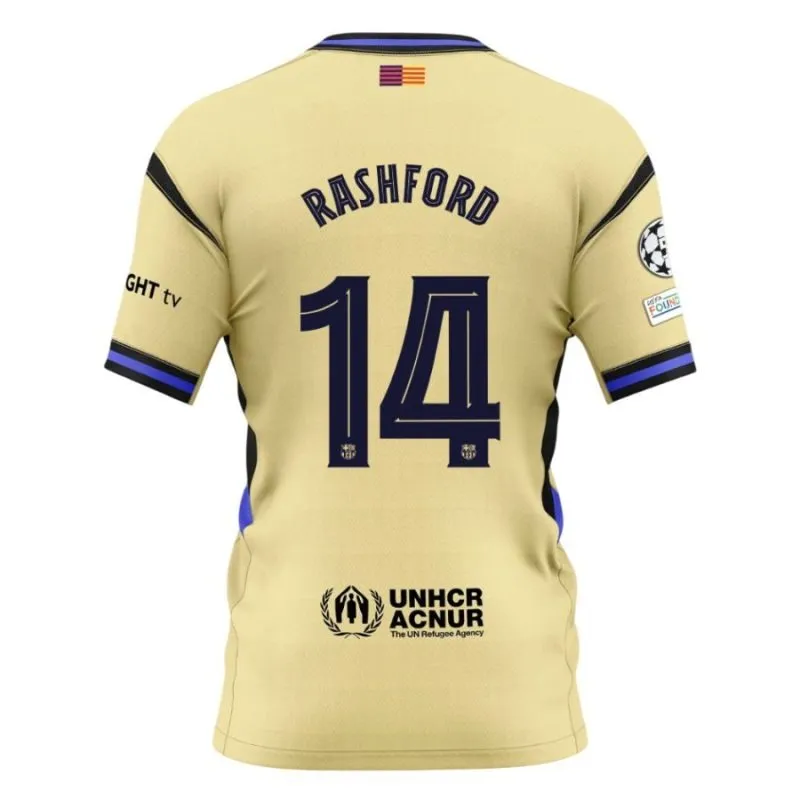 Ensemble de maillot extérieur enfant RASHFORD UCL du FC Barcelone 2025/26 - Beige
