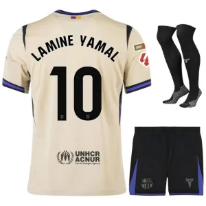 Barcelona YAMAL 2025/26 Auswärts-Kinder-Set - Beige