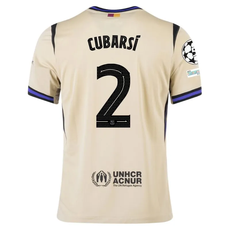 Barcelona CUBARSI UCL 2025/26 Auswärtstrikot Kinder - Beige