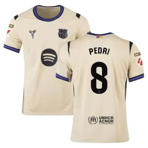 Barcelona PEDRI 2025/26 Kinder Auswärtstrikot - Beige
