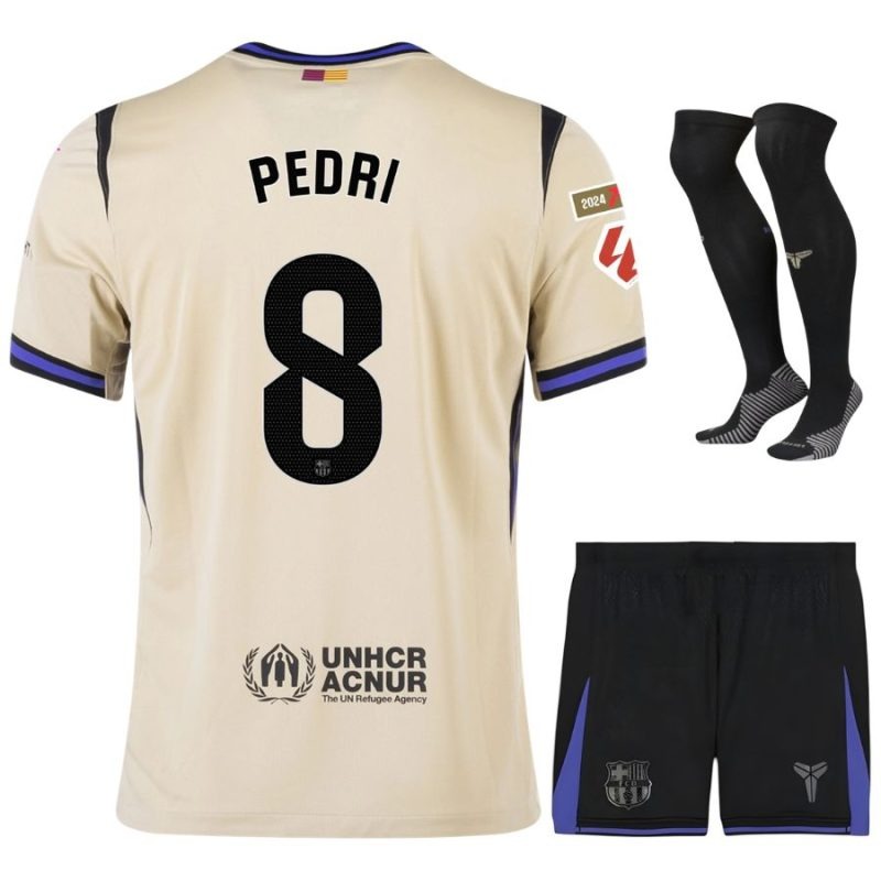 Barcelone PEDRI 2025/26 Maillot Extérieur Ensemble Enfant - Beige
