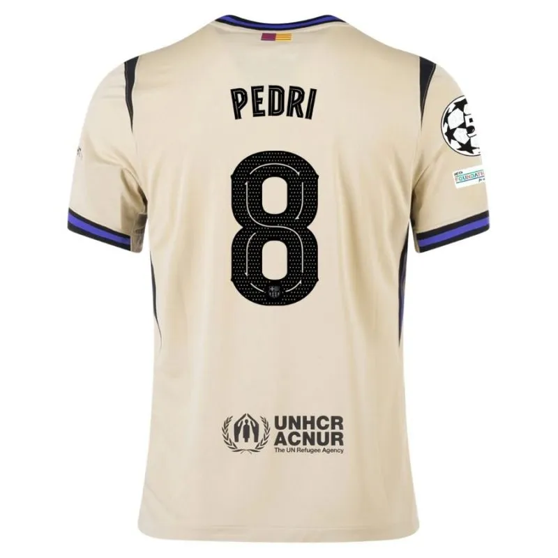 Barcelona PEDRI UCL 2025/26 Camiseta Conjunto Niño Visitante - Beige