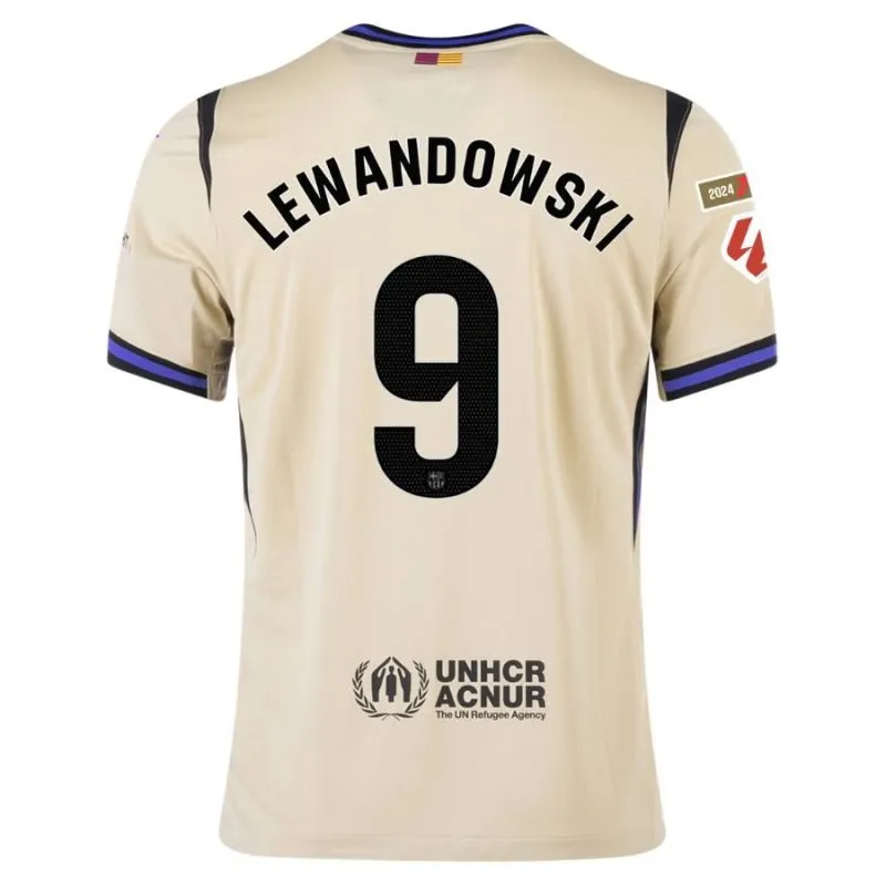 Barcelona LEWANDOWSKI 2025/26 Kinder Auswärtstrikot - Beige