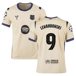 Barcelona LEWANDOWSKI UCL 2025/26 Kinder-Auswärtstrikot - Beige