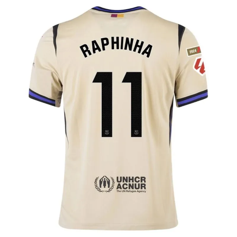 Barcelona RAPHINHA 2025/26 Conjunto Infantil Camiseta Visitante - Beige