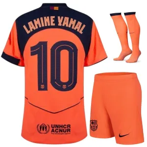 Barcelona YAMAL 2025/26 Drittes Kinder-Trikot-Set - Orange