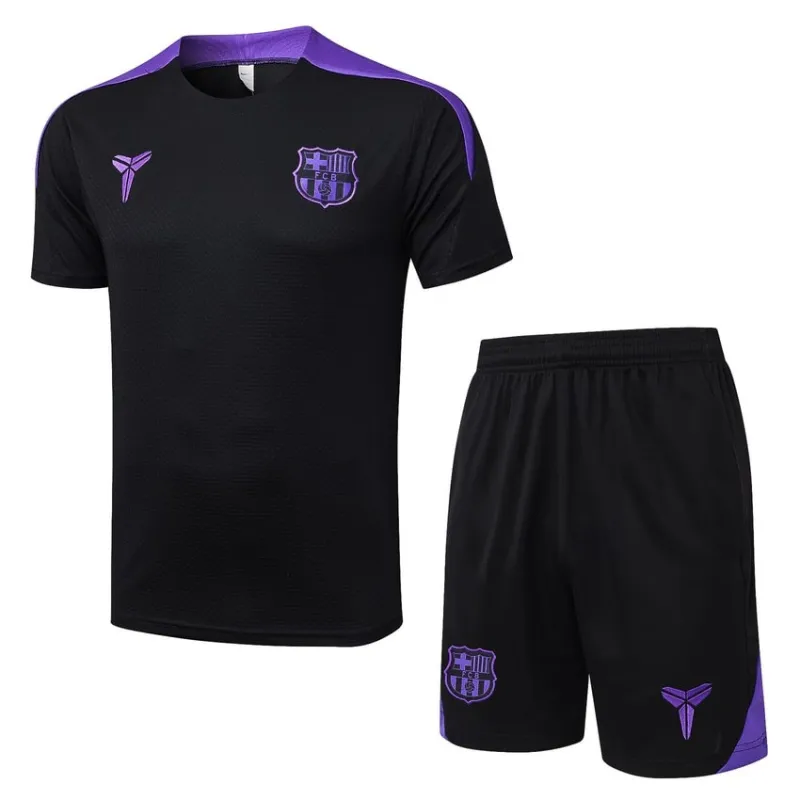 Barcelona 2025/26 Trainingsshirt + Shorts - Schwarz/Lila