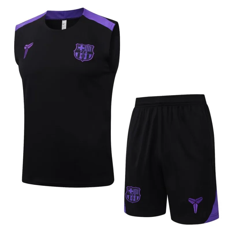 Barcelona 2025/26 Shorts und Tank Set Schwarz Lila